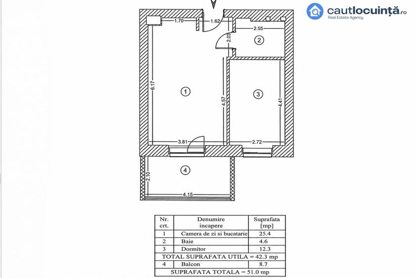 Apartament cu 2 camere în Băneasa