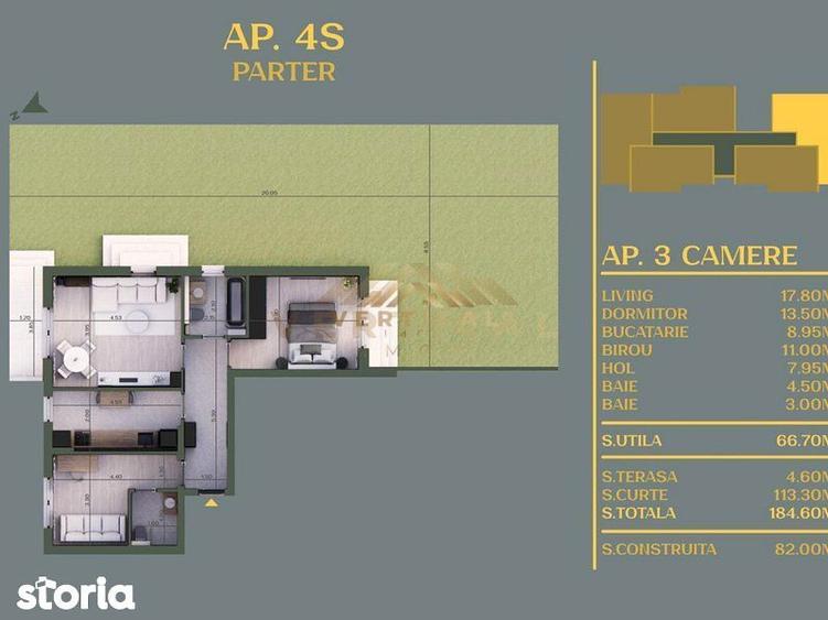Apartamente 3 Camere cu gradina113mp, Berceni - Vidra - 1