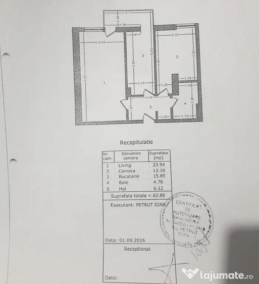 Apartament cu 2 camere decomandat în Lujerului