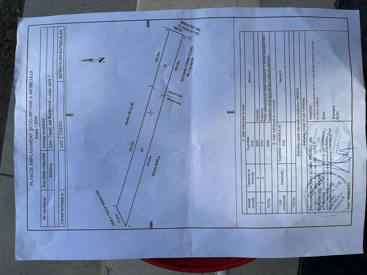 Teren de 8400 mp, în Țițești