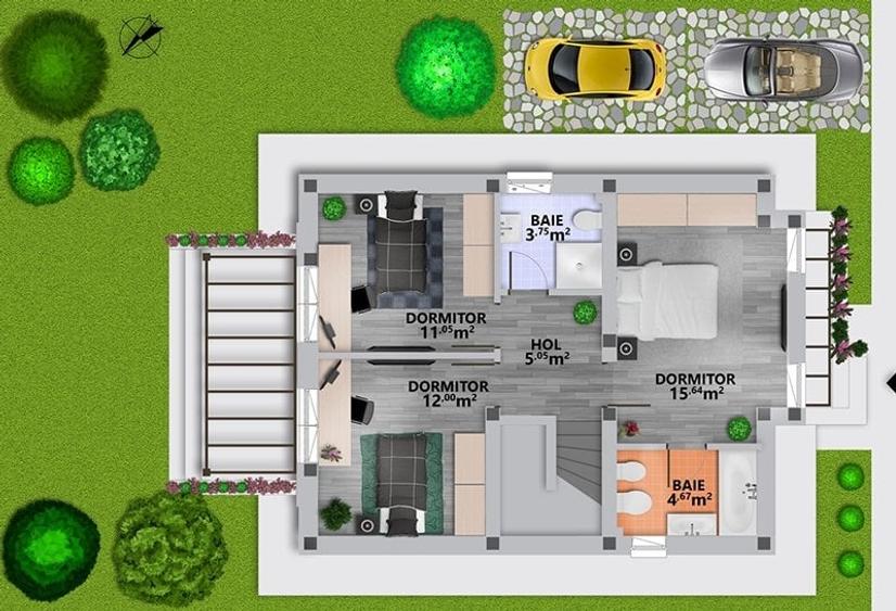 Casă cu 5 camere cu Teren 500 Mp în Exterior Nord