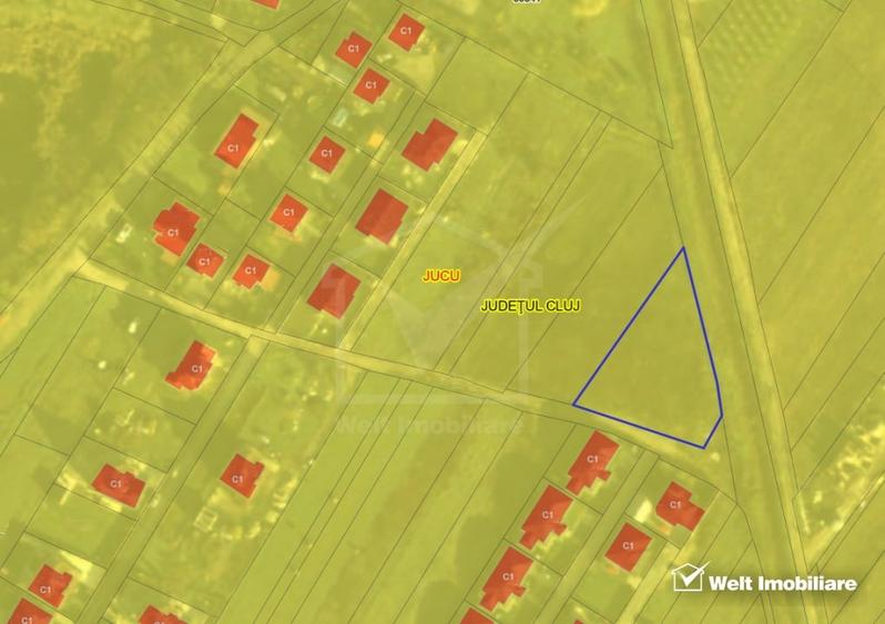 Teren Construcții intravilan de 1453 mp, în Jucu de Mijloc