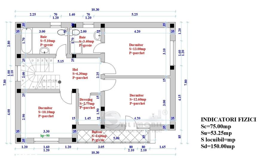 Teren cu autorizatie pentru vila 5 camere, 3 bai, P+1E, de vanzare in - 1
