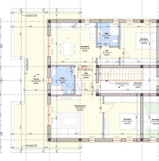 Penthouse cu 3 camere semidecomandat în Giroc
