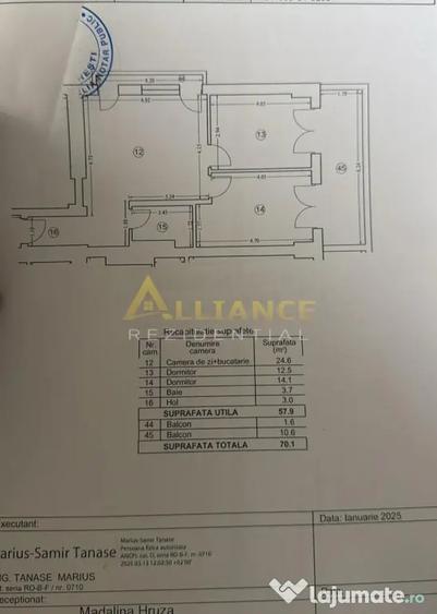 Apartament cu 3 camere semidecomandat în Fundeni
