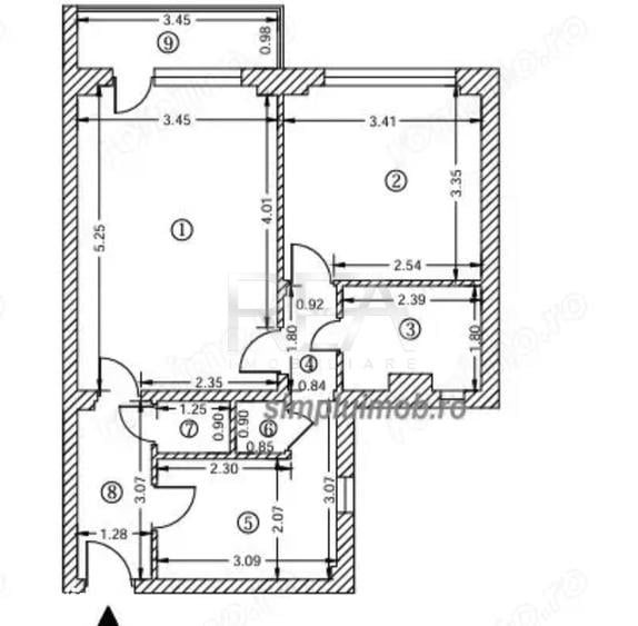 Apartament cu 2 camere semidecomandat în Militari