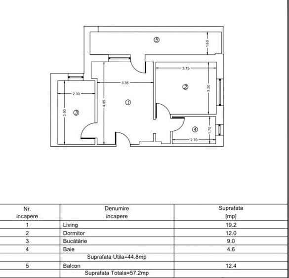 Apartament cu 2 camere semidecomandat în Bucureștii Noi
