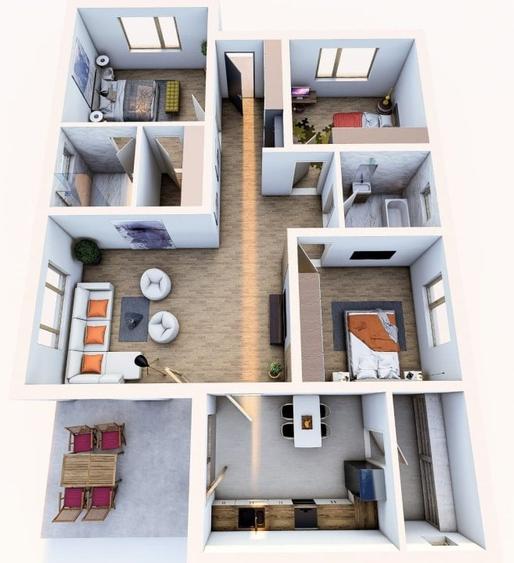 Casă individuală cu 4 camere cu Teren 685 Mp în Ostratu