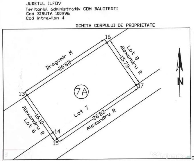 Teren de 460 mp, în Balotești