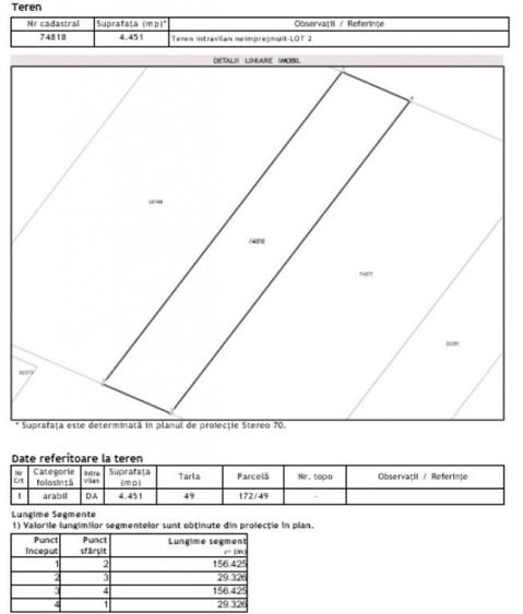 Teren intravilan neimprejmuit CF 74818, 4451mp - 2