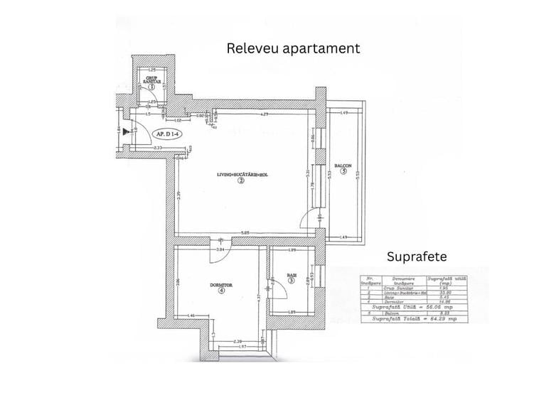 Apartament cu 2 camere semidecomandat în Iancu Nicolae