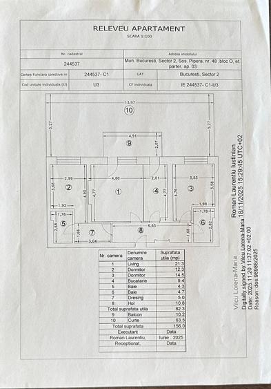 Apartament cu 3 camere în Central