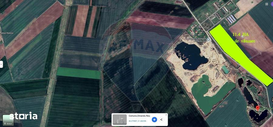 Teren de vanzare 113,931 mp, pretabil balastiera in Zimandu Nou - 3