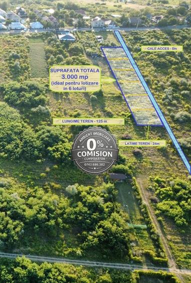 Teren agricol extravilan de 3000 mp, în Filaturii