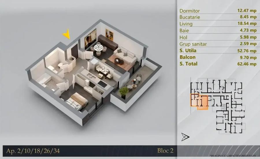Apartament cu 2 camere decomandat în Theodor Pallady
