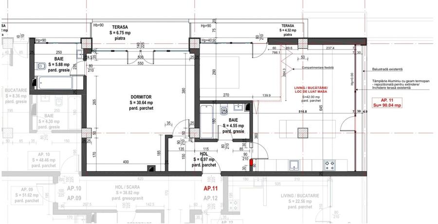 Apartament cu 3 camere în Plopilor