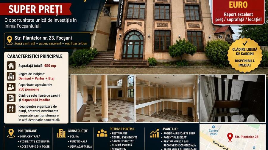 Spațiu comercial, de 450 mp, în Central