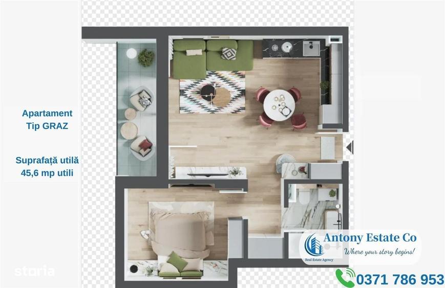 Apartament cu 2 camere decomandat în Iosia