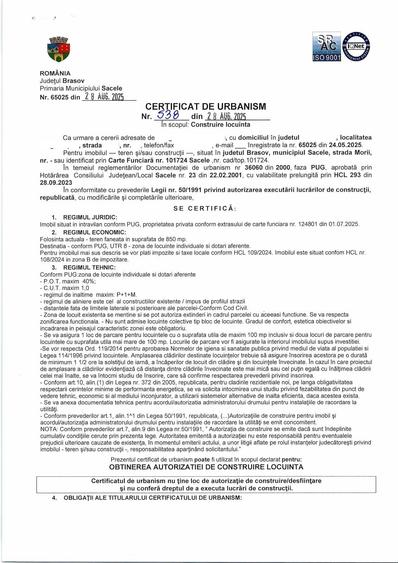 Teren de 850 mp, în Turcheș