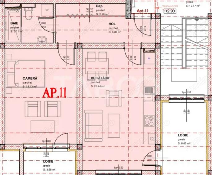 Apartament cu 2 camere decomandat în Central