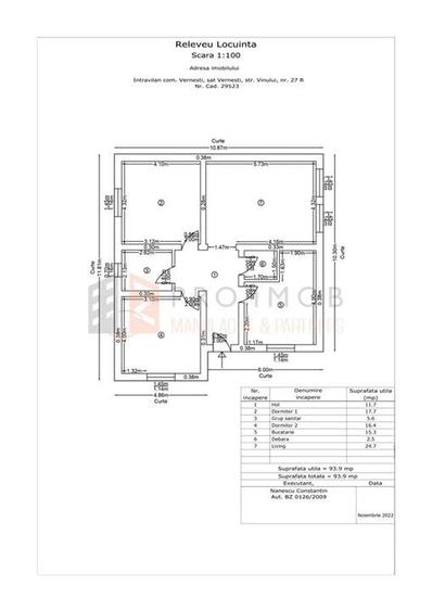 Casă individuală cu 3 camere cu Teren 470 Mp în Vernești