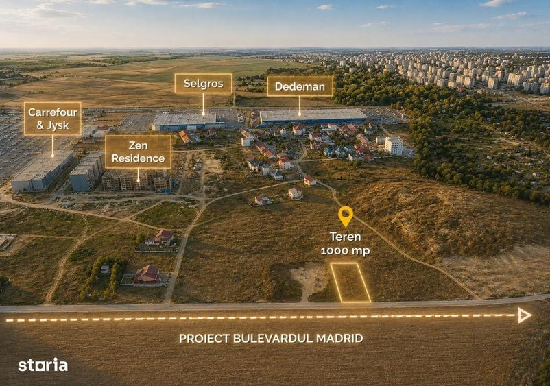 Teren intravilan 1.000 mp | Zona Dedeman | Comision 0% - 2