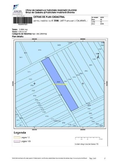 Teren agricol extravilan de 2064 mp, în Frumușani