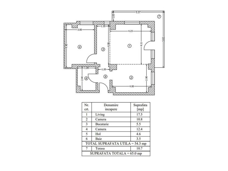 Apartament cu 3 camere în Dudu