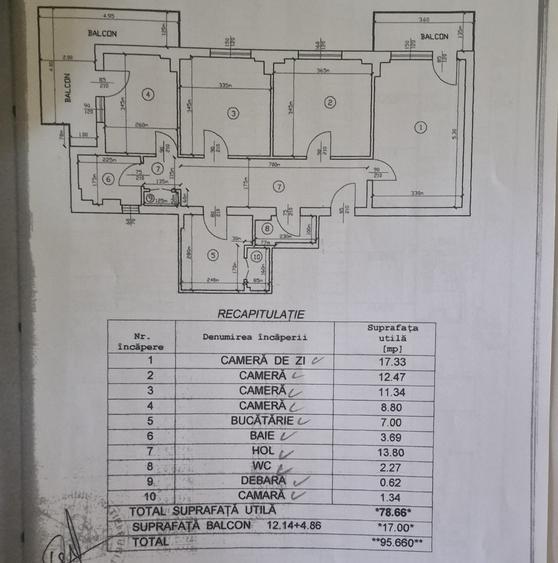 Apartament cu 4 camere decomandat în Dacia
