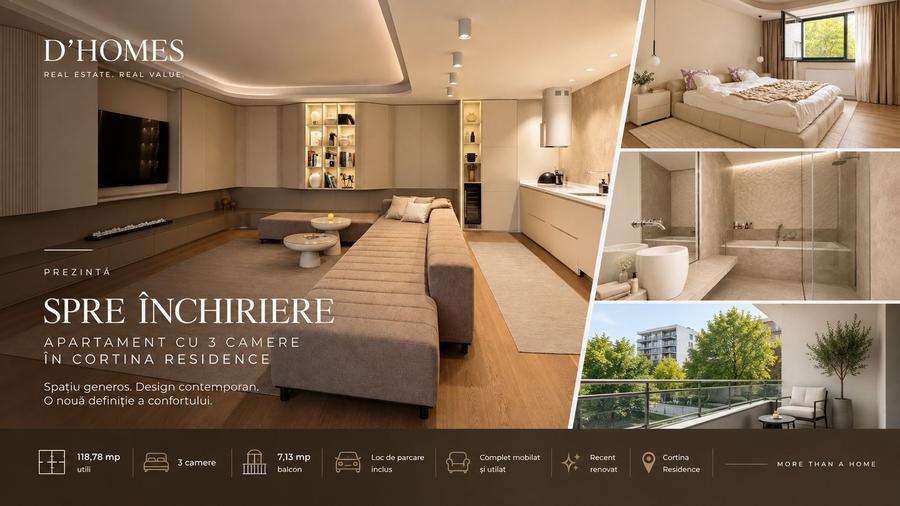 Apartament cu 3 camere decomandat, mobilat în Băneasa