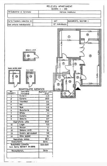 Apartament cu 2 camere semidecomandat în Sala Palatului