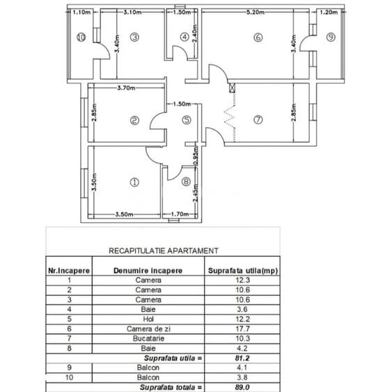 Apartament cu 4 camere decomandat în Cug
