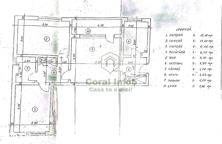 Apartament cu 3 camere semidecomandat, mobilat în Colentina
