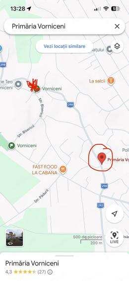 Teren de 2000 mp, în Vorniceni