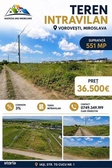 Teren de 551 mp, în Vorovești
