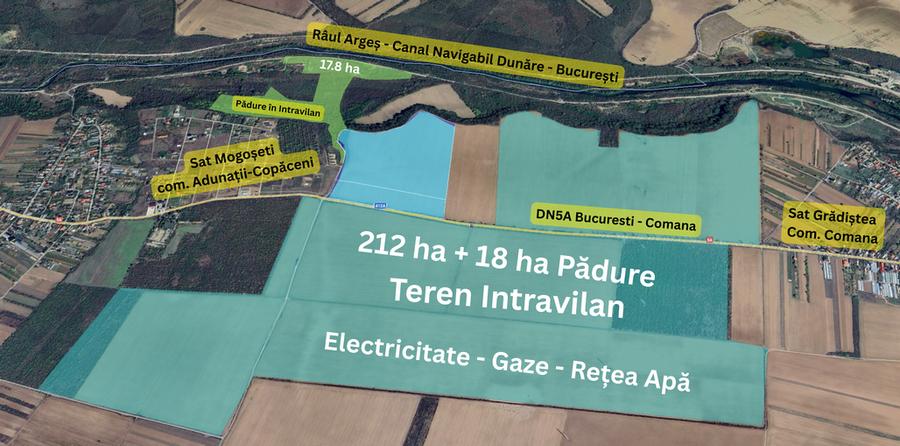 Teren Construcții intravilan de 2300000 mp, în Adunații-Copăceni