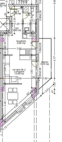 Apartament cu 2 camere semidecomandat în Aradului