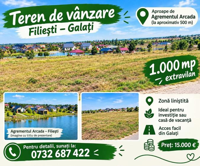 Teren de 1000 mp, în Sârbi