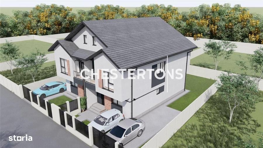 Vila individuala cuplata, in complex rezidential modern, cu 4 camere, - 1