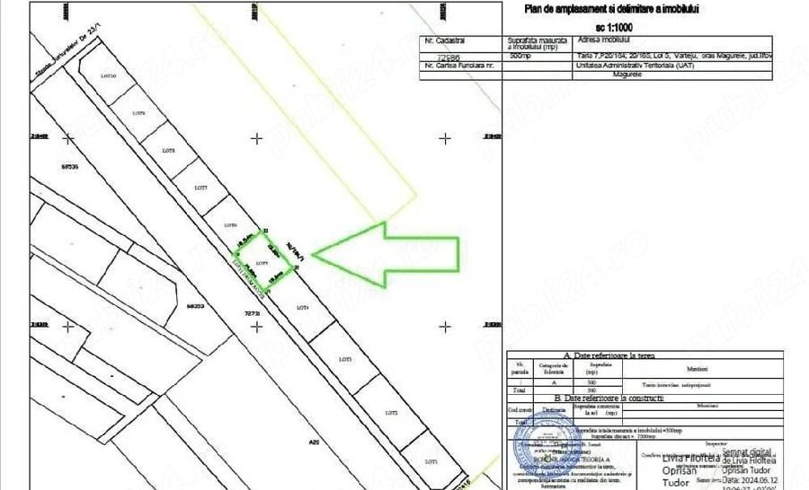 Teren de 500 mp, în Central