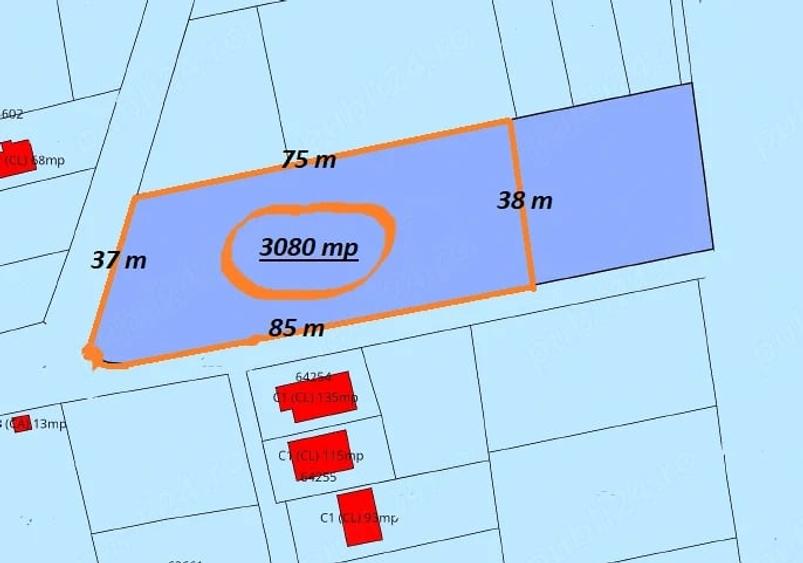 Teren de 3080 mp, în Vadu Anei