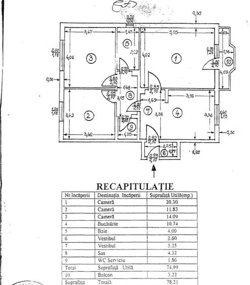 Apartament cu 3 camere decomandat în Timpuri Noi