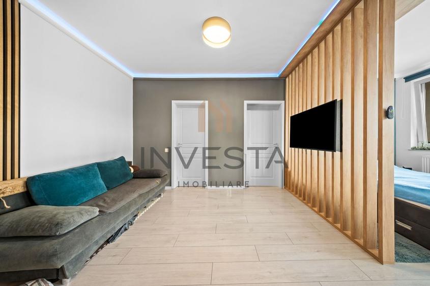 Apartament cu 2 camere semidecomandat, mobilat în Borhanci