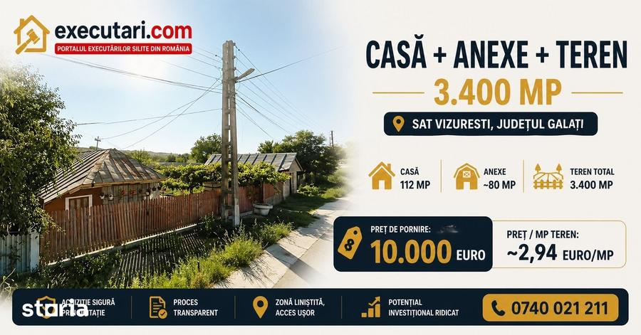 Casă cu Teren 3400 Mp în Buciumeni
