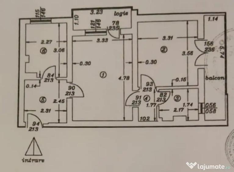 Apartament cu 2 camere semidecomandat în Calea București