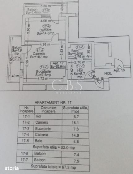 Apartament cu 2 camere în Apahida