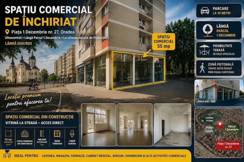 Spațiu comercial, de 55 mp, în Centru Civic