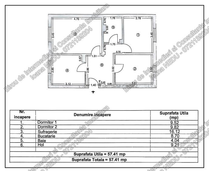 Apartament cu 3 camere decomandat, mobilat în Inel II