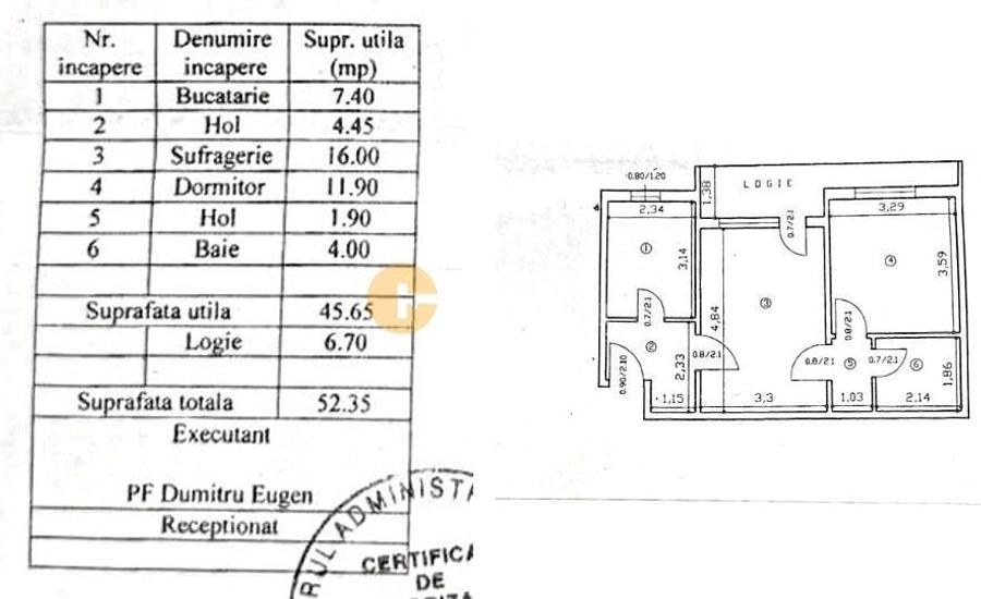 Apartament cu 2 camere semidecomandat în Podu Roș