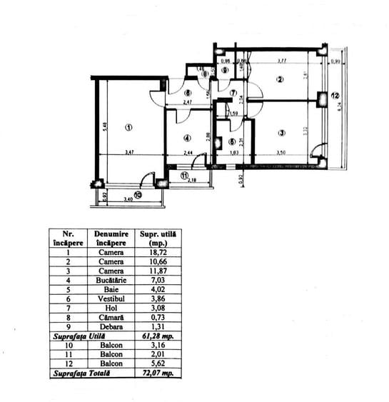 Apartament cu 3 camere decomandat în Colentina